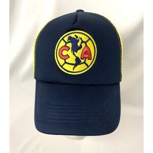 Club‎ America Hat Cap Strap Back Mens Blue Mesh Fan Ink Futbol
